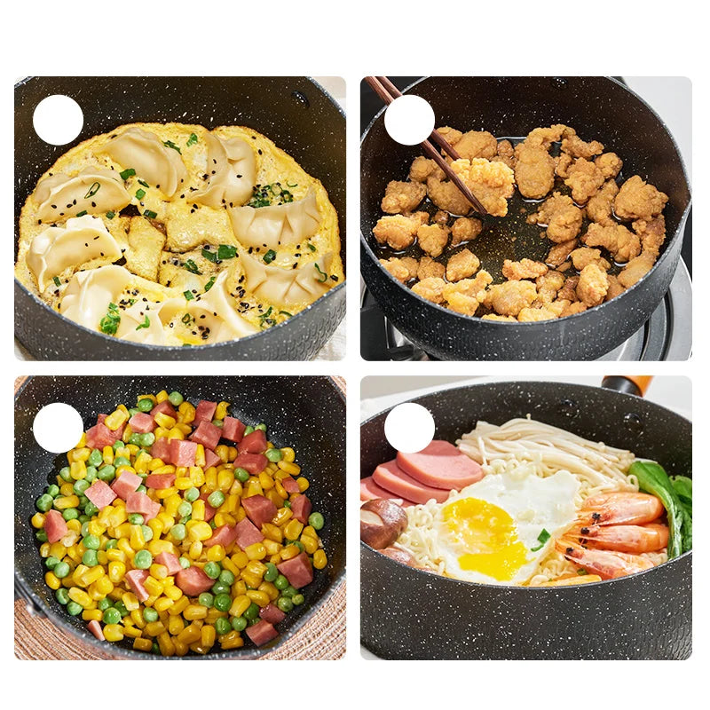 Multifunctional Non-Stick Pot Aluminum Alloy Coated With Medical Stone Pot Household Practical Saucepan Kitchen Utensils