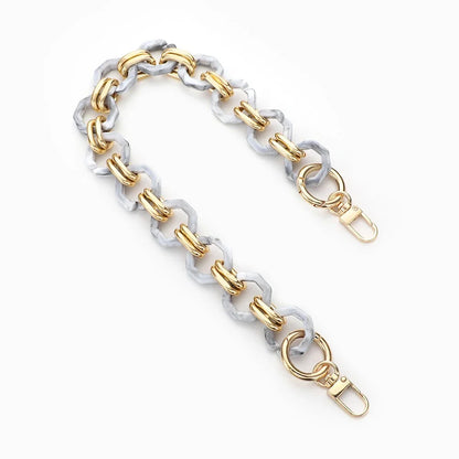 Multifunctional Retro Strap Octagonal Buckle Resin Chain Shoulder Belt Manual Detachable Mobile Phone Lanyard