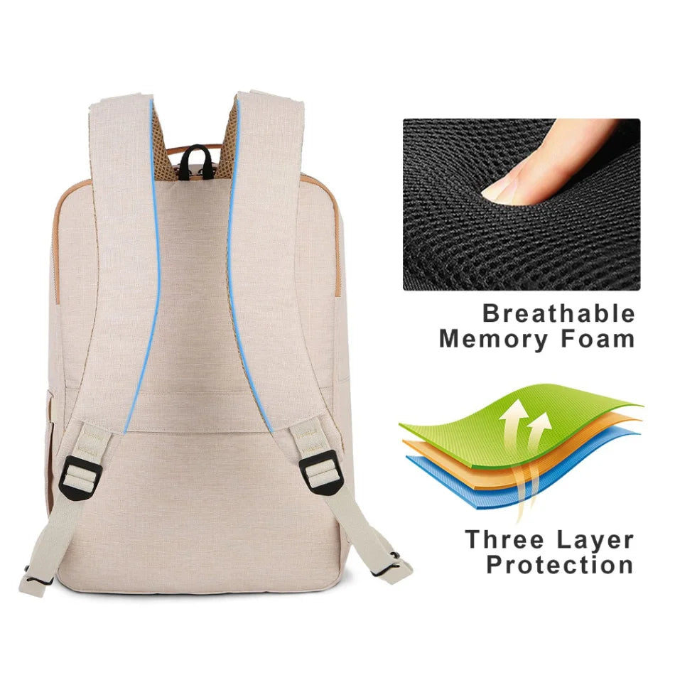 Multifunctional Travel Backpack Woman Airplane Bag Air Women's Notebook Bags For Student USB Charging Lightweight Laptop Bagpack