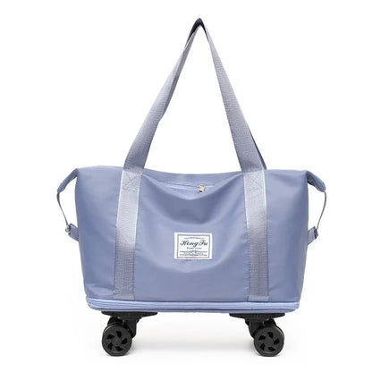 Multifunctional Waterproof Travel Bag with Detachable Wheels Large Capacity Luggage Handbag Dry and Wet Separation Gym Bag