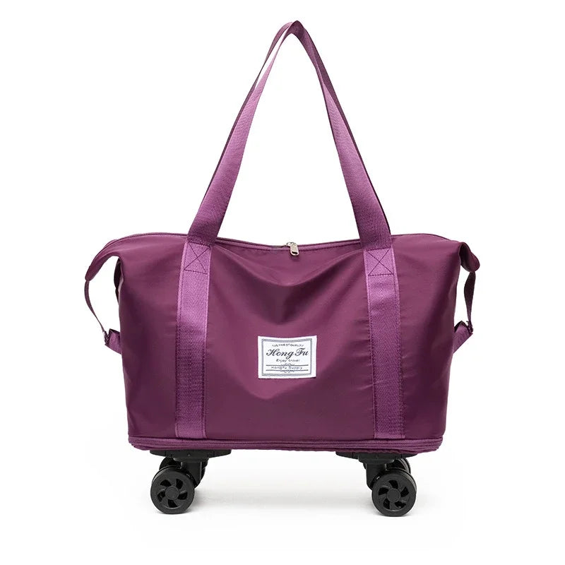 Multifunctional Waterproof Travel Bag with Detachable Wheels Large Capacity Luggage Handbag Dry and Wet Separation Gym Bag