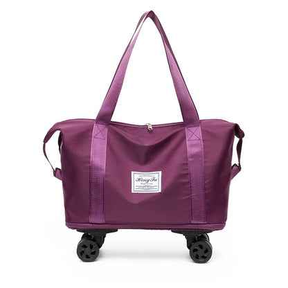 Multifunctional Waterproof Travel Bag with Detachable Wheels Large Capacity Luggage Handbag Dry and Wet Separation Gym Bag