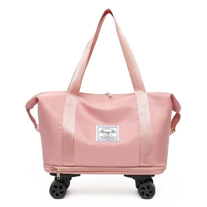 Multifunctional Waterproof Travel Bag with Detachable Wheels Large Capacity Luggage Handbag Dry and Wet Separation Gym Bag