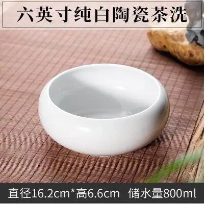 Multifunctional White Porcelain Tea Wash, Solid Color Ceramic, Purple Sand Ashtray, Tea Set Accessories