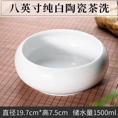 Multifunctional White Porcelain Tea Wash, Solid Color Ceramic, Purple Sand Ashtray, Tea Set Accessories