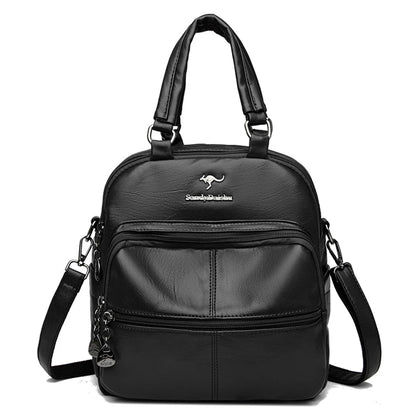 Multifunctional Women Backpack Female Leather Backpack Small Mochila Feminina School Backpacks for Teenage Girls Bag Sac A Dos