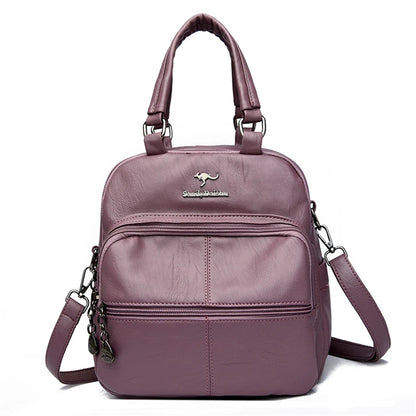 Multifunctional Women Backpack Female Leather Backpack Small Mochila Feminina School Backpacks for Teenage Girls Bag Sac A Dos