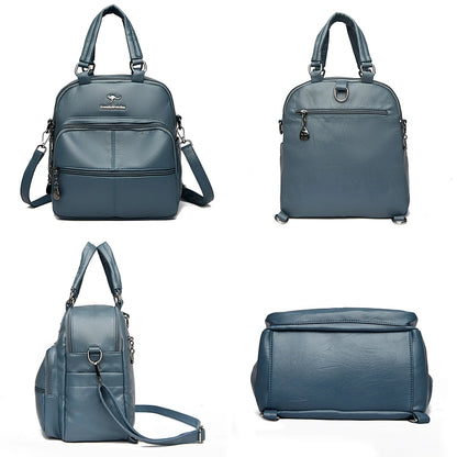 Multifunctional Women Backpack Female Leather Backpack Small Mochila Feminina School Backpacks for Teenage Girls Bag Sac A Dos