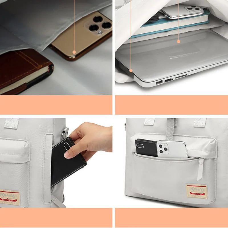 Multifunctional Women Backpack Waterproof 13 14 15.6 Inch Laptop Bag Double Shoulder Single Shoulder Portable Three-use Bagpack