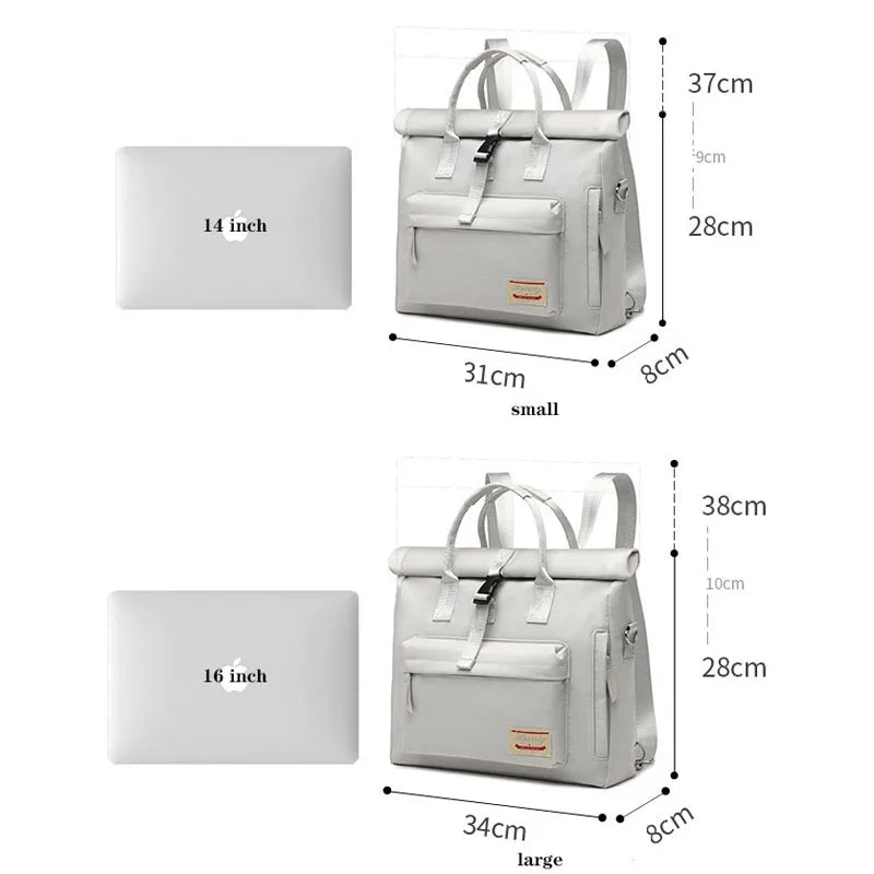 Multifunctional Women Backpack Waterproof 13 14 15.6 Inch Laptop Bag Double Shoulder Single Shoulder Portable Three-use Bagpack