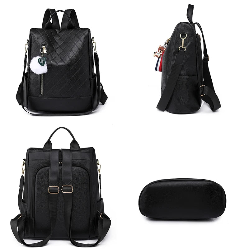 Multifunctional Women Backpacks Anti-Theft Back Zipper Fashion Simple Backpack Girls Schoolbag Casual Travel Single Shoulder Bag
