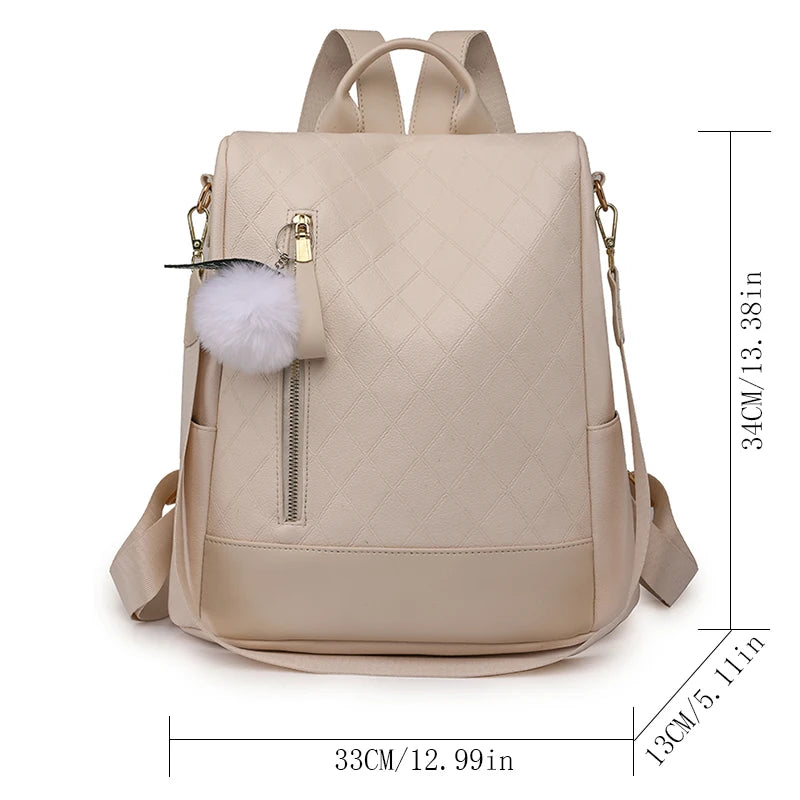Multifunctional Women Backpacks Anti-Theft Back Zipper Fashion Simple Backpack Girls Schoolbag Casual Travel Single Shoulder Bag