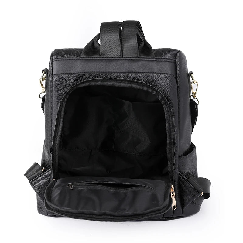 Multifunctional Women Backpacks Anti-Theft Back Zipper Fashion Simple Backpack Girls Schoolbag Casual Travel Single Shoulder Bag