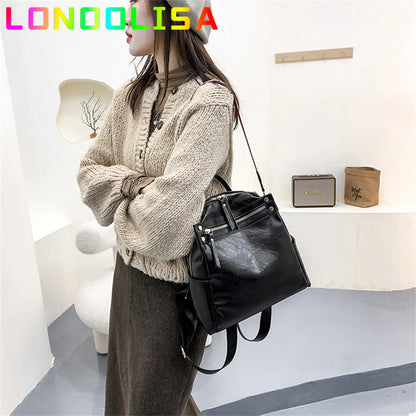 Multifunctional Women's 3 In 1 Bagpack Large Capacity Travel Shoulder Bags for Female High Quality PU Leather Backpack Sac A Dos