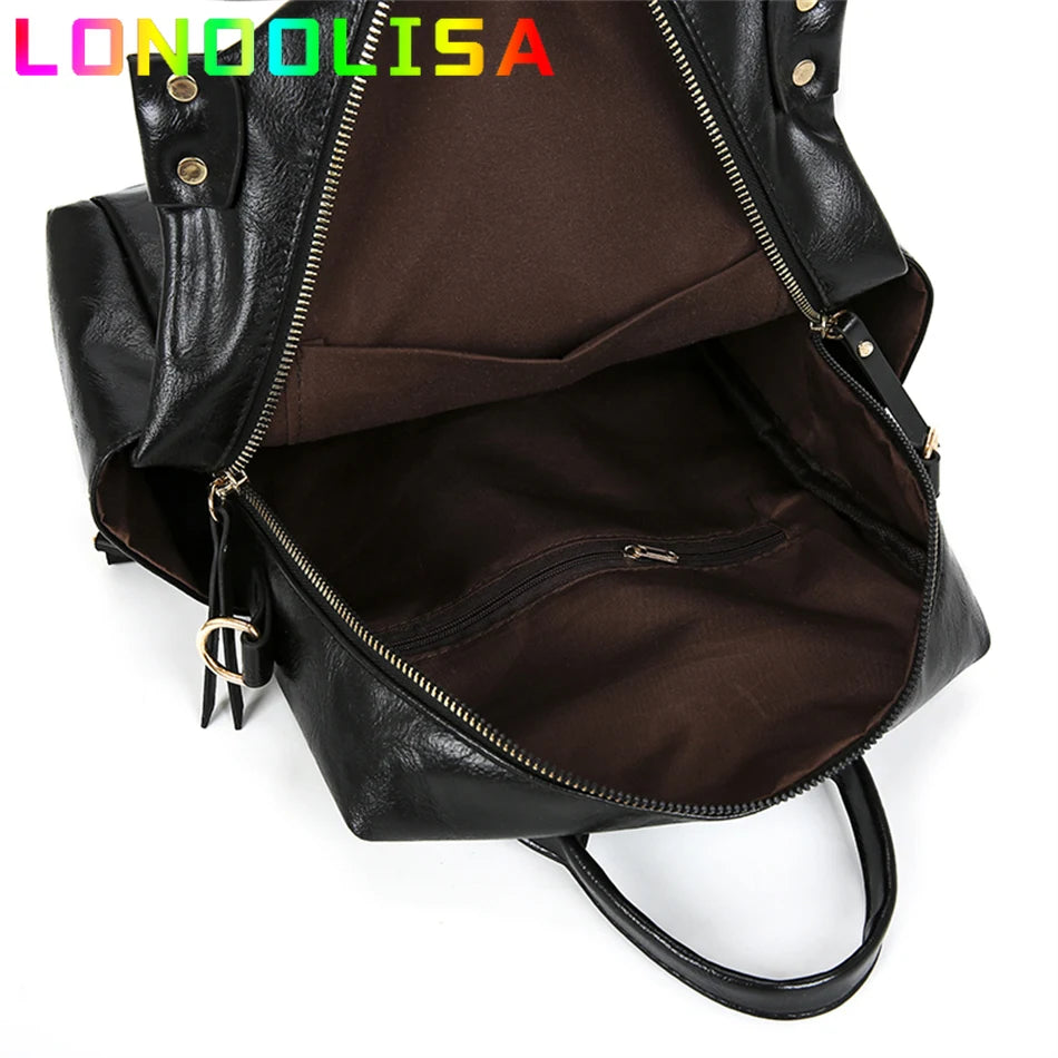 Multifunctional Women's 3 In 1 Bagpack Large Capacity Travel Shoulder Bags for Female High Quality PU Leather Backpack Sac A Dos