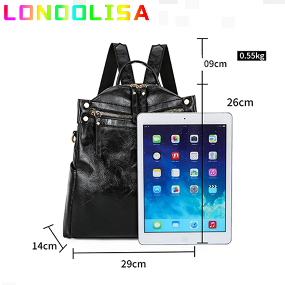 Multifunctional Women's 3 In 1 Bagpack Large Capacity Travel Shoulder Bags for Female High Quality PU Leather Backpack Sac A Dos