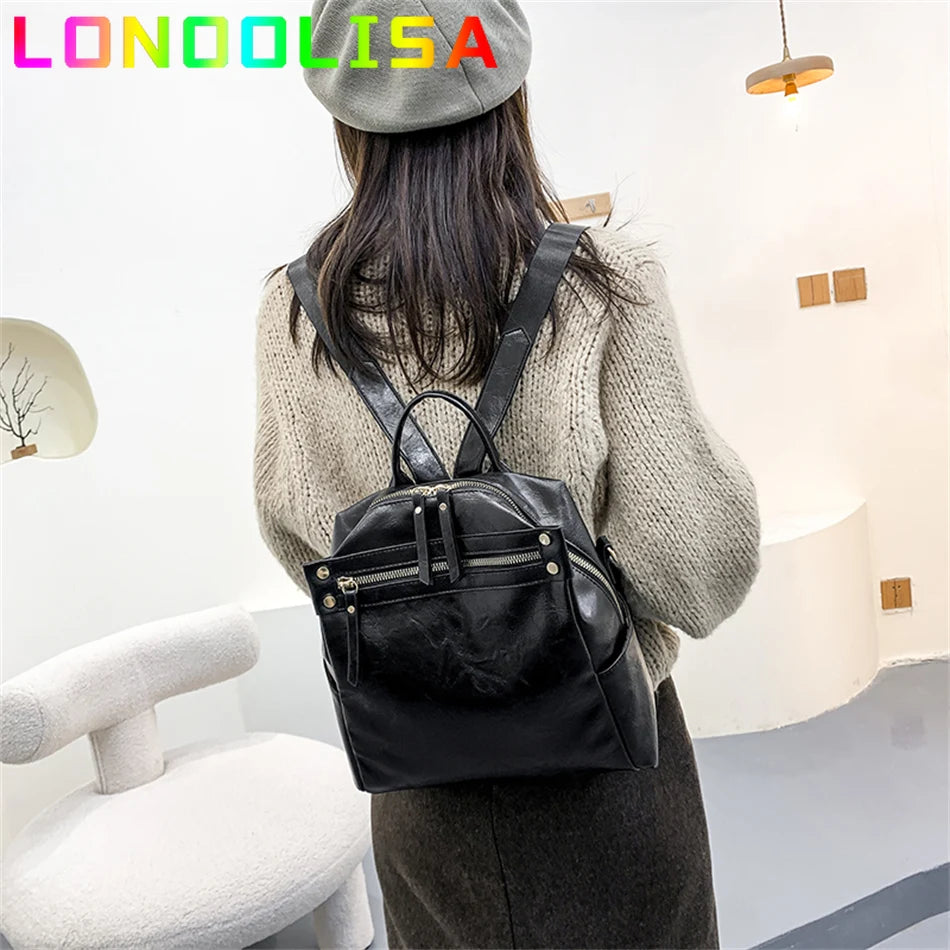 Multifunctional Women's 3 In 1 Bagpack Large Capacity Travel Shoulder Bags for Female High Quality PU Leather Backpack Sac A Dos