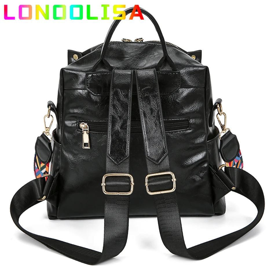 Multifunctional Women's 3 In 1 Bagpack Large Capacity Travel Shoulder Bags for Female High Quality PU Leather Backpack Sac A Dos