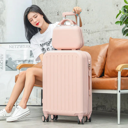 Multifunctional small fresh suitcase female ins student password box suitcase durable pull rod boarding box maleta demaquillaje
