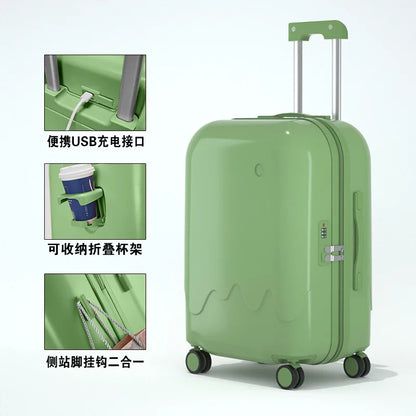 Multifunctional suitcase, spinner wheel, aluminum frame, trolley case, schoolgirl 20 inch luggage, suitcase, boarding lockbox