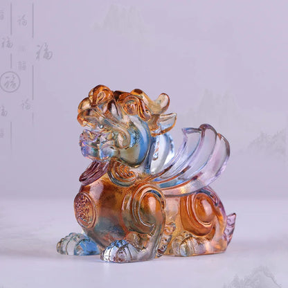 Mythical wild animal Coloured glaze brave troops ornament car decoration desktop ornament handicraft gifts