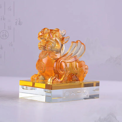 Mythical wild animal Coloured glaze brave troops ornament car decoration desktop ornament handicraft gifts