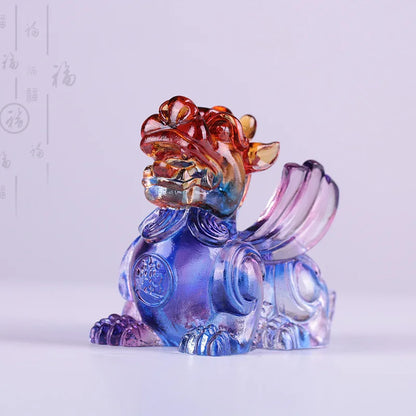 Mythical wild animal Coloured glaze brave troops ornament car decoration desktop ornament handicraft gifts