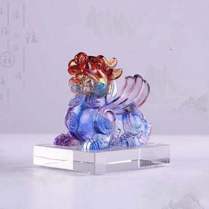 Mythical wild animal Coloured glaze brave troops ornament car decoration desktop ornament handicraft gifts