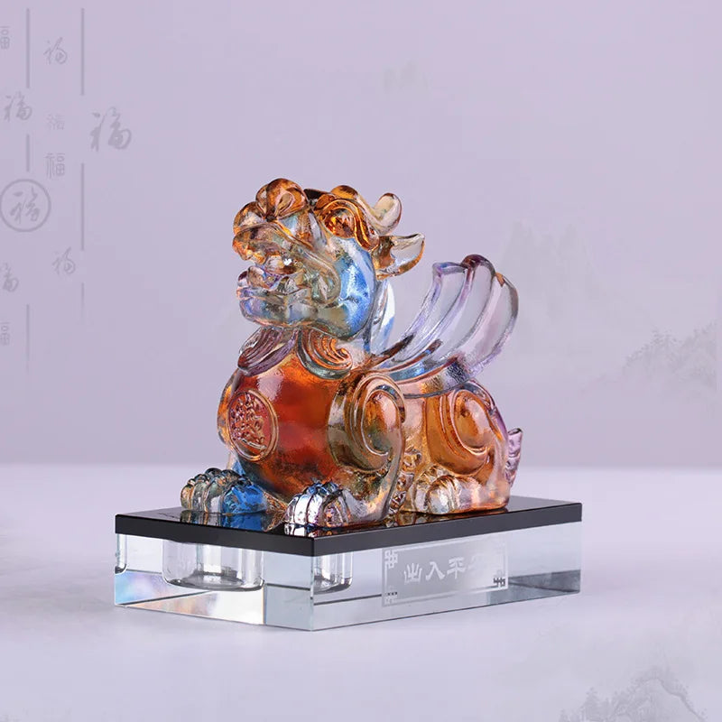 Mythical wild animal Coloured glaze brave troops ornament car decoration desktop ornament handicraft gifts