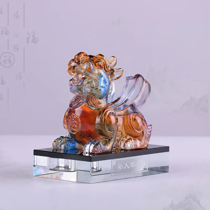 Mythical wild animal Coloured glaze brave troops ornament car decoration desktop ornament handicraft gifts