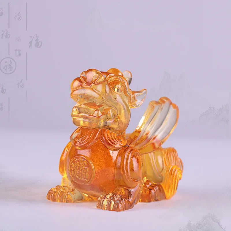 Mythical wild animal Coloured glaze brave troops ornament car decoration desktop ornament handicraft gifts