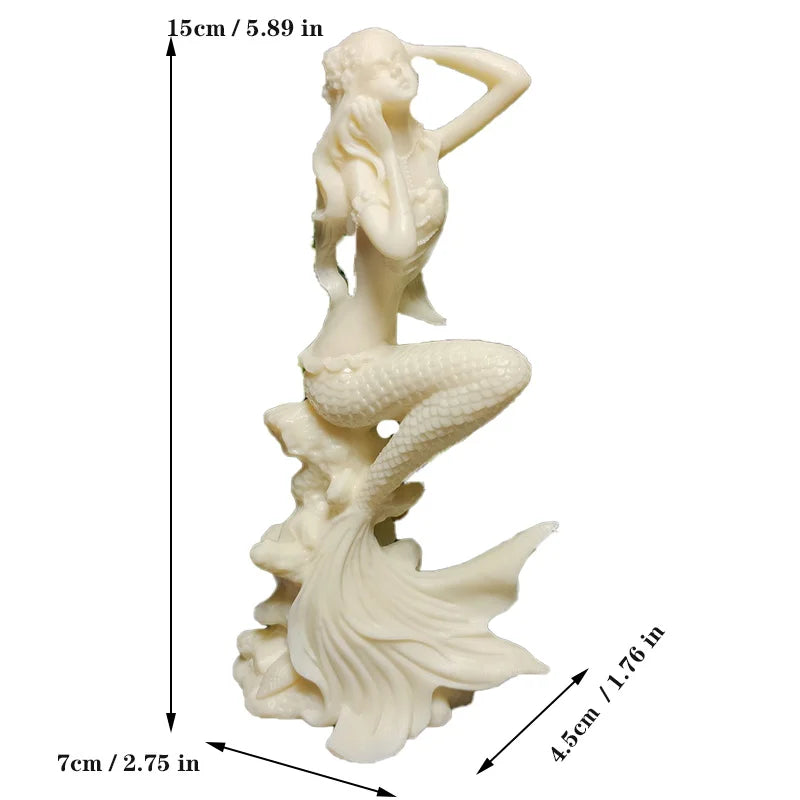Mythological characters Mermaid Decorative Figurines Resin Art Sculpture Cute Home, Room, Office novel home ornaments