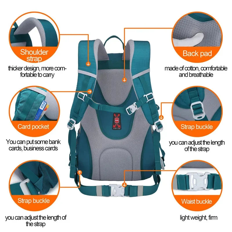 NEVO RHINO Men's 30L Outdoor Backpack Climbing Travel Rucksack Sports Camping Hiking School Bag Pack For Male Female Women