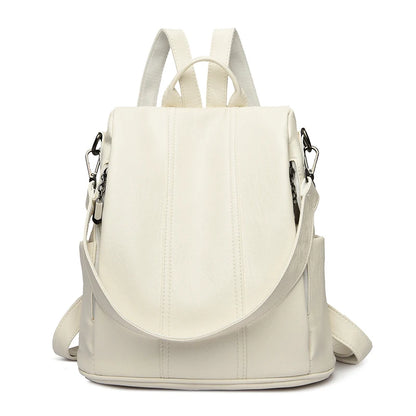 NEW Anti theft Backpack Purses High Quality Soft Leather Female Vintage Bag School Bags Travel Bagpack Ladies Bookbag Rucksack
