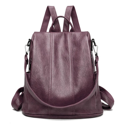 NEW Anti theft Backpack Purses High Quality Soft Leather Female Vintage Bag School Bags Travel Bagpack Ladies Bookbag Rucksack
