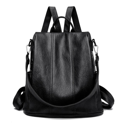NEW Anti theft Backpack Purses High Quality Soft Leather Female Vintage Bag School Bags Travel Bagpack Ladies Bookbag Rucksack