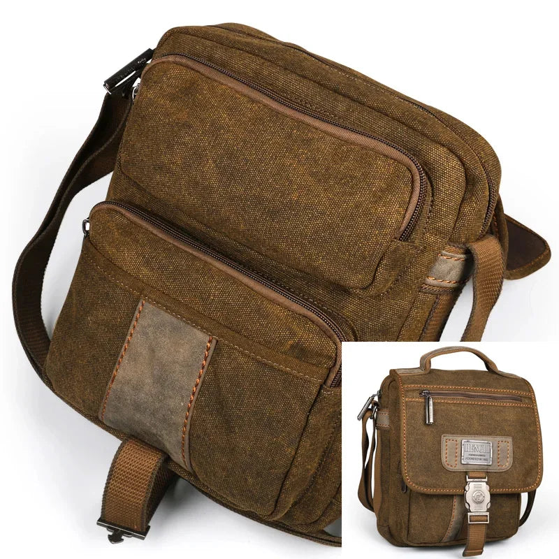 NEW Men Retro Canvas Shoulder Bags Leisure Wear Resistant Cross Messenger Bag Unisex Casual Crossbody Package