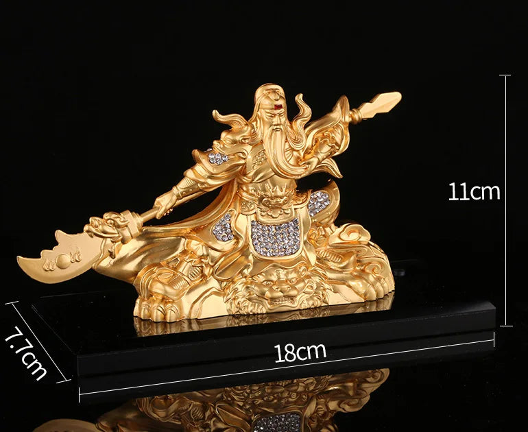 NEW OFFICE SHOP Money Drawing Martial God of wealth GOLD Guan gong Guan di FENG SHUI statue-CAR Safe Talisman Protection