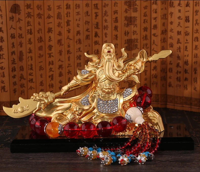 NEW OFFICE SHOP Money Drawing Martial God of wealth GOLD Guan gong Guan di FENG SHUI statue-CAR Safe Talisman Protection