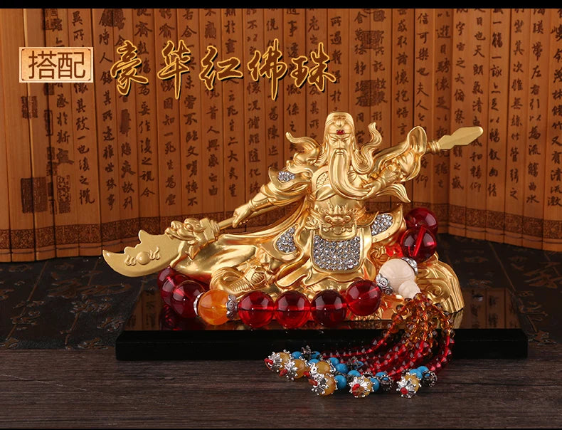 NEW OFFICE SHOP Money Drawing Martial God of wealth GOLD Guan gong Guan di FENG SHUI statue-CAR Safe Talisman Protection