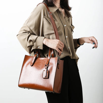 NEW Oil Wax Leather Women Handbags Designers Big Capacity Luxury Handbags Women Shoulder Bags Female Top-handle Bags Sac a Main