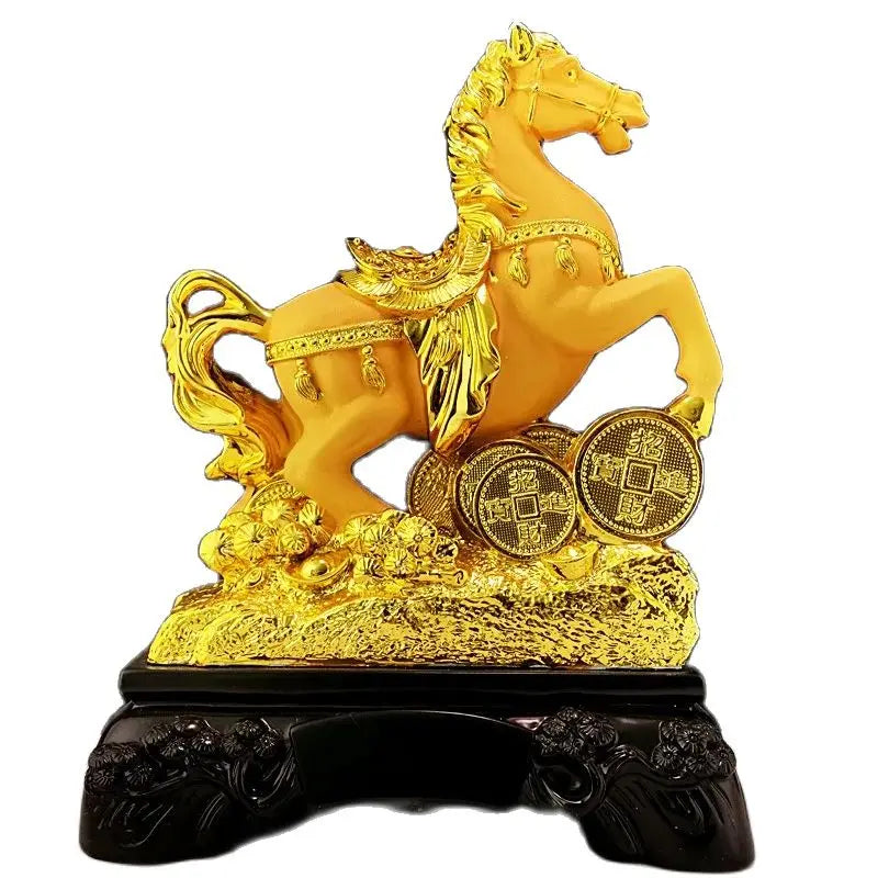 NEWResin gold placer horse to successful crafts horse ornaments living room home decoration lucky gifts