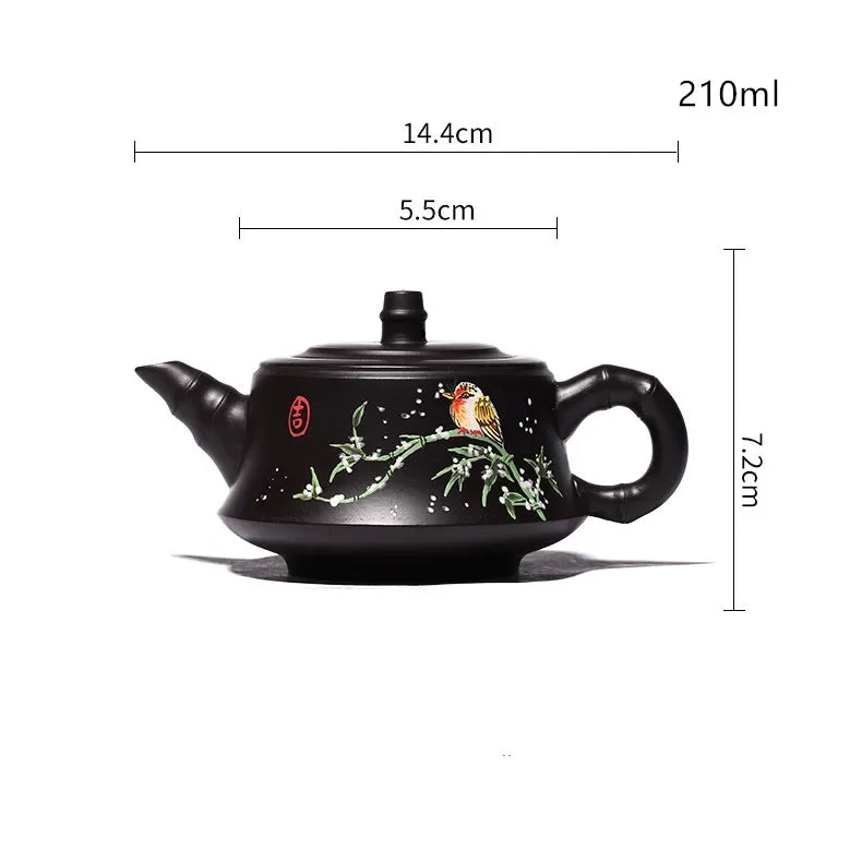 NLSLASI Chinese 210ml Yixing Purple Clay TeaPot Handmade Teapot  Beauty Kettle Raw Ore Teaware TeaSet Customized Gifts Authentic