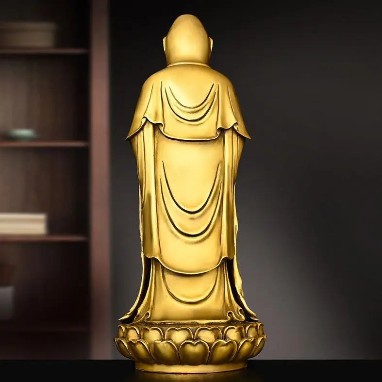 Nanhai Guanyin Ornaments Copper Station Guanyin Bodhisattva Station Lotus Guanyin Trumpet Holding The Starter Guanyin