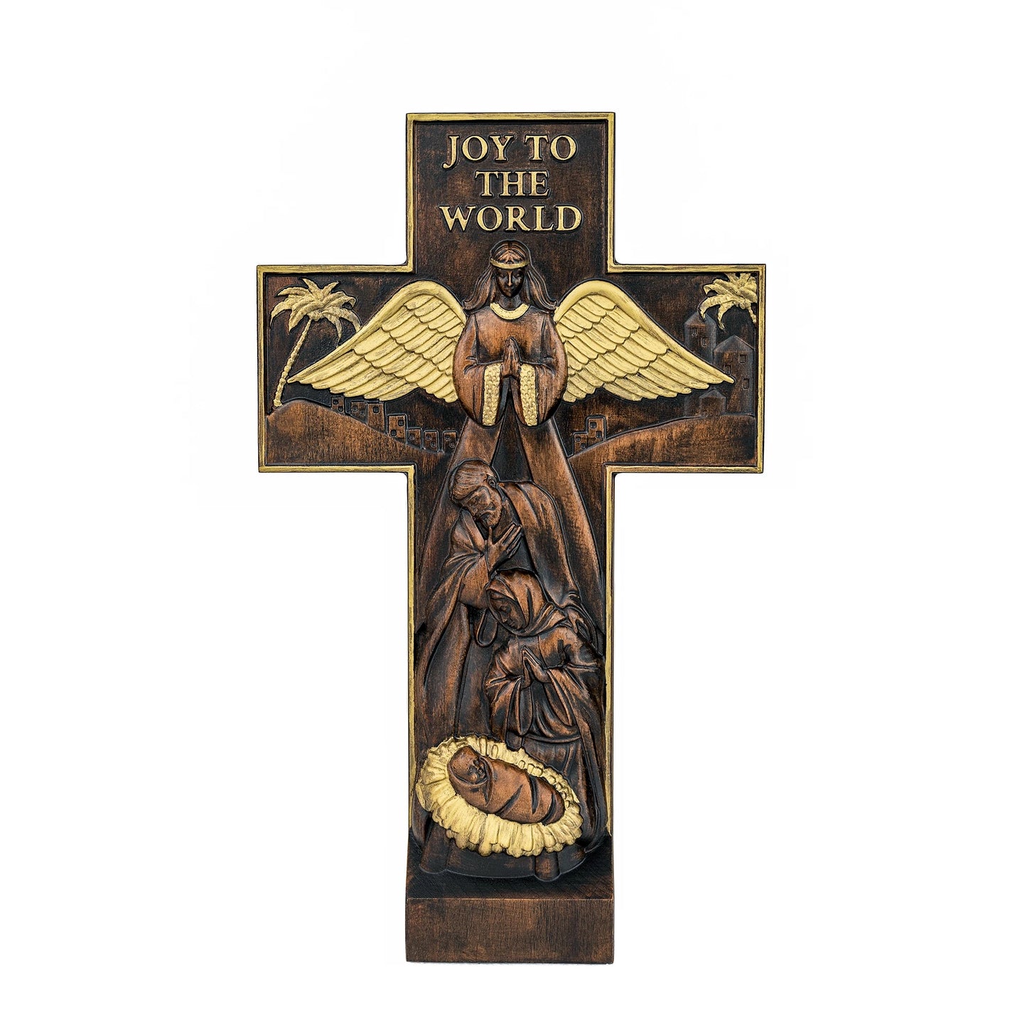 Nativity Wooden Crosses Christian Home Decor Tabletop Centerpieces Wooden Nativity Scene Sculptures and Figurines Christmas Gift