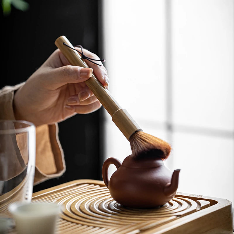 Natural Bamboo Root Tea Ceremony Accessories Raising Pot Pen Teapot Brush Cleaning Tools Bamboo Crafts Zen Tea Table Decoration