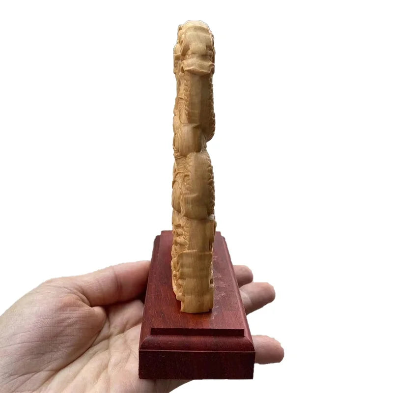 Natural Cypress Guan Gong Characters Decorative Statue Solid wood carving Chinese God Of WealthHome Room Office Feng Shui Statue