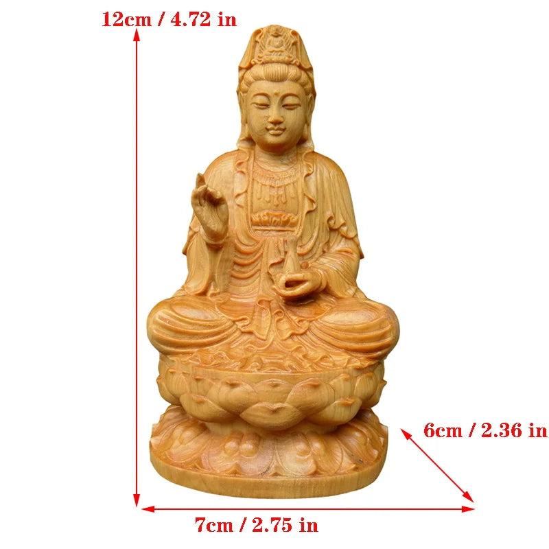 Natural Cypress GuanYin, Sakyamuni Buddha Characters Statue，Solid wood Buddha Statues  Home Room Office Feng Shui Art Statue