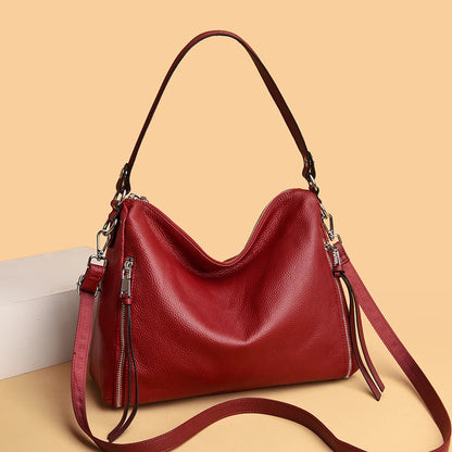 Natural Genuine Leather Handbags Women's Bag High Quality Soft Real Cowhide Women Shoulder Bag Large Casual Female Messenger Sac