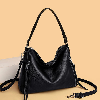 Natural Genuine Leather Handbags Women's Bag High Quality Soft Real Cowhide Women Shoulder Bag Large Casual Female Messenger Sac